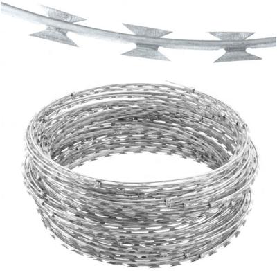 China Protection Big Low Price Galvanized Razor Wire / Concertina Razor Barbed Wire for sale