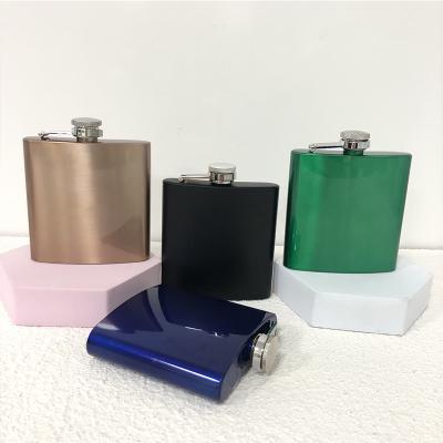 China Eco-Friendly Hip Flasks Stainless Steel Flask Portable 6oz Square Wine Bottle With Screw Lids Mens Womens Birthday Gifts for sale