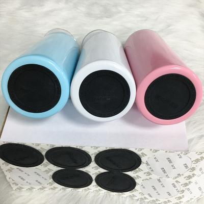 China 20oz 30oz Stocked Coaster Self Adhesive Rubber Tumblers Around Pastable Cup Bottle Protector Rubber Bottom Eco Friendly Stickers for sale