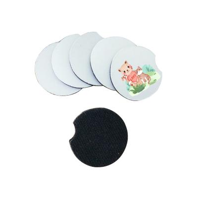 China Viable White Empty Car Coaster Sublimation Drink Cup Rubber Pads Coffee Cola Coasters Waterproof DIY Blank Heat Resistant Pad for sale