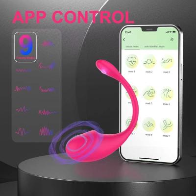 China Liquid silicone 9 Powerful Vibrations APP Remote Control G-spot Vibrator Silicone Vibrating Adult Rose Sex Toys for Couples and Women (Rose Red) for sale