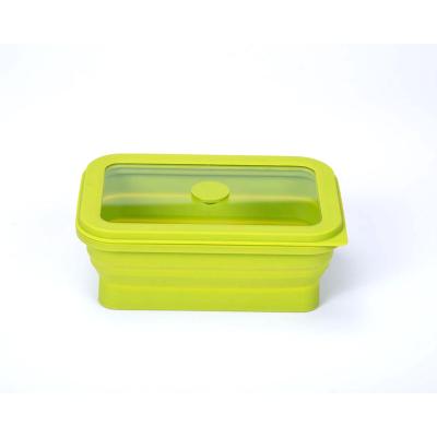 China Collapsible Large New Design Reusable Free 2023 Divided Lid Silicone Lunch Box with Removable Compartment for sale