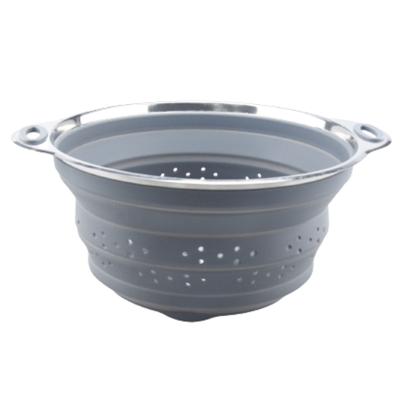 China Sustainable Drain Basket Colander Bpa Free Foldable Basket Strainers Folding Strainer For Draning Fruit Vegetables for sale