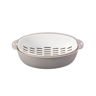 China Storage QH6-0108 Double-layer Drain Basket Custom Size Multifunctional Rotating Drain Basket for sale