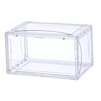 China High Quality Customizable Plastic Shoe Box QH9116 Transparent Shoe Display Box Viable Stacking Storage Box for sale