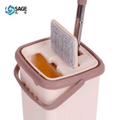 China New Household Sustainable Microfiber Separation Cleaner Dry And Wet Manual Pressure Wipes Bucket Set for sale