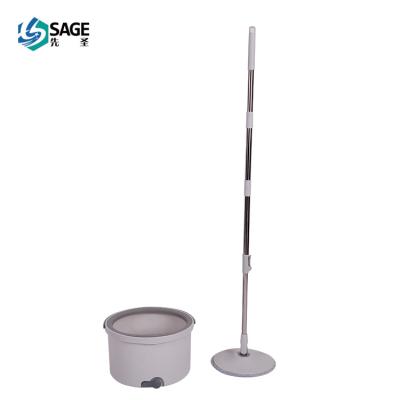 China New Generation Sustainable Clean Dirty Water Separated Spin Flat Mop With Bucket Function Spin Round Microfiber Flat Mop for sale