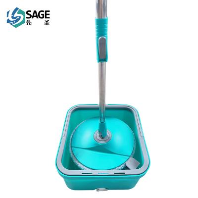 China Sustainable New Design Clean Dirty Water Separated Spinning Flat Broom for sale