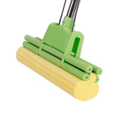 China Sustainable plastic material and bucket type squeeze broom wringer, pva pp clean broom for sale