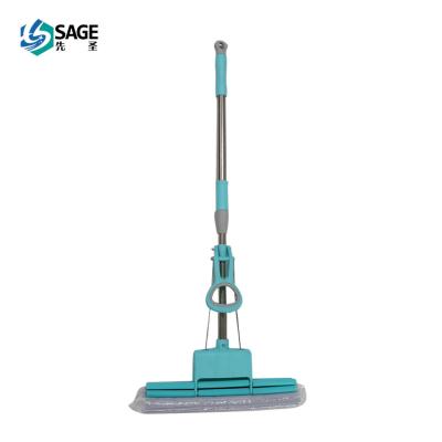 China 38cm Sponge Rollers Sponge Mop Cotton Rollers Absorbent Double Retractable Hand-Washing Mop Sustainable Head SS Tube for sale