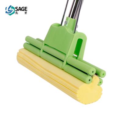 China Sustainable Easy Clean Floor Broom Double Rollers Sponge PVA Sponge Mop for sale