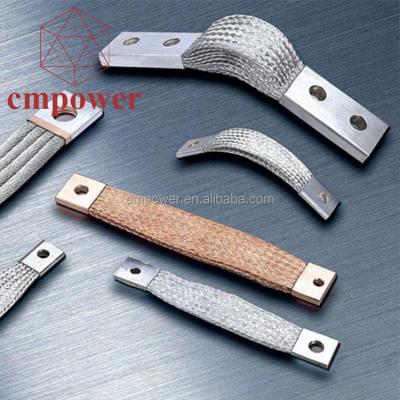 China Automotive Customized Square Hole Braided Wire Connectors Flexible Copper Braid Connector for sale