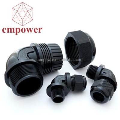 China Protect Wire Cable Nylon Conduit Fitting M12-M63 Right Angle Cable Gland for sale