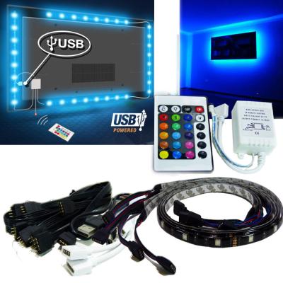 China Bright SMD5050 RGB Flexible Led Strip 5 V USB TV Backlight Kit for sale