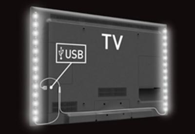 China Refresque las luces de tira flexibles blancas de SMD LED, luz del humor del USB 5V 5050 TV en venta