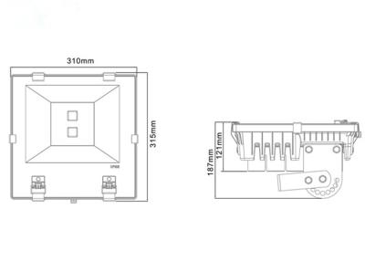 China 120Watt External Led Flood Lights Fashionable 20000 Lumen 3000K for sale