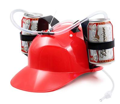 China Character Fat Drinker Drinking Helmet - Box Holder Drinker Cap Hat with Straw for Beer and Soda - Party Fun - Red Beer Hat K022 for sale