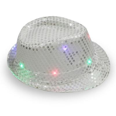 China Wholesale Character Glitter LED Fedora Lighted Up Hat Glow Club Party Cowboy Hats CM114 for sale