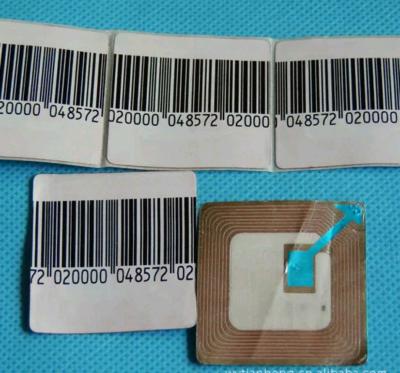 China ABNM EAS RF soft label with barcode for supermarket and retail store for sale