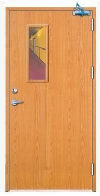 China MF02 ABNM 90min fire-proof wooden glass door for sale