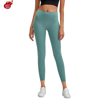 China zh19108 Fashion Design Yoga Leggings Women High Waist Color Breathable Workout Long Leggings Gym Pants for sale