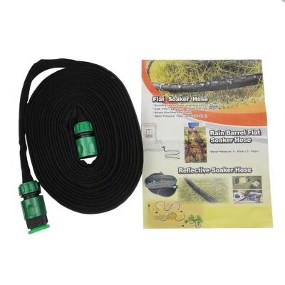 China Adjustable Layflat Hose 25ft, 50ft, 75ft, 100ft Garden Irrigation Fabric Soaker for sale