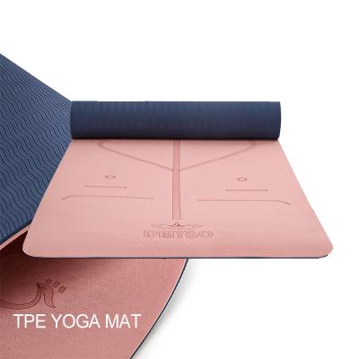 China Yoga Pilate Exercise Custom Design Line Environmentally Friendly Natural Non-slip Colorful Household Sports Pilates Tape Yoga Body Position Mat for sale