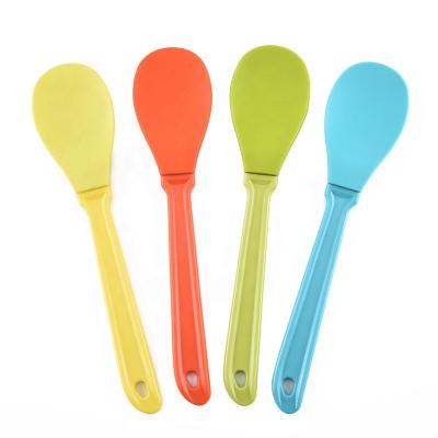 China Viable Silicone Spoon Kitchen Cookware Set Silicone Heat Resistant Spoon Non-Stick Silicone Desert Tools for sale