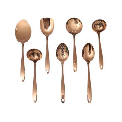 China Sustainable Hot Selling Good Quality Snique Rose Gold Cutlery Set Stainless Steel Cutlery Spoon for sale