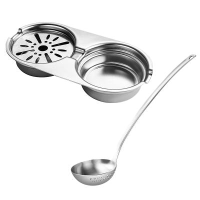 China Sustainable high quality universal 304 stainless steel hot pot divider set with ladle and soup base for sale