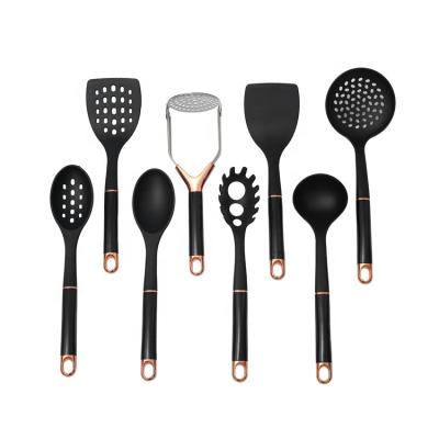 China Eco-Friendly Wholesale Kitchen Accessories Eco-Friendly Stain Factory Kitchen Sustainable 8 Pieces Nylon Cookware Set for sale