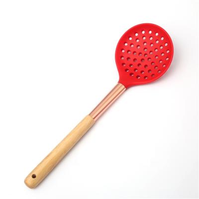 China Easily Sustainable Clean Reusable Kitchen Tools Wooden Silicone Kitchen Utensils For Cooking for sale