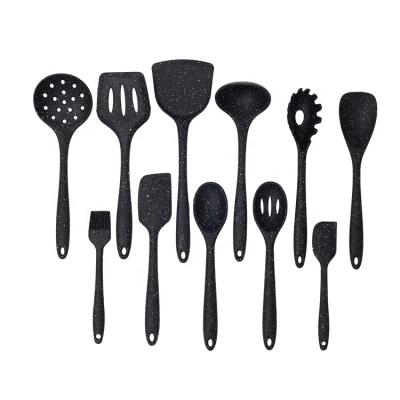 China Good quality 11 pcs sustainable spatula set non stick black silicone utensils cookware kitchen set cookware sets for sale