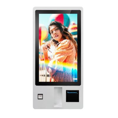 China All in one PC 32inch wall mounted 10 points touch self ordering service payment kiosk for sale