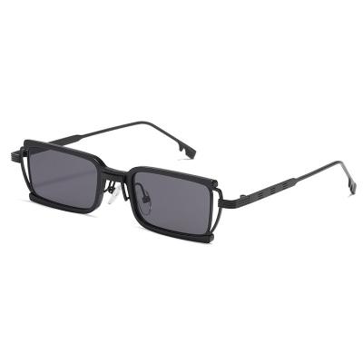 China Square Street New Design Sunglasses 2022 Retro Fashion Metal Sunglasses Pulling Hip Hop Sunglasses Female for sale