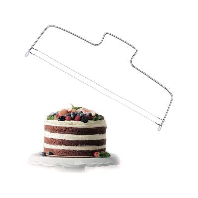 China Sustainable Adjustable 2-Wire Stainless Steel Layer Cake Cutter and Leveler for sale