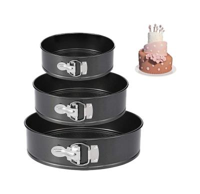 China Springform Viable Cake Pan Set Of 3 Round Nonstick Pans 4 7 9 Inch Spring Form Bakeware Removable Bottom Leakproof Sets for sale