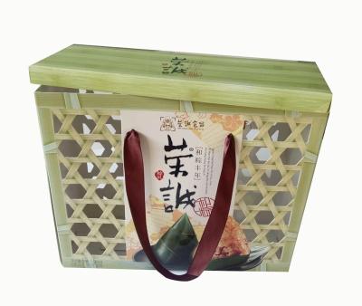 China New Design Biodegradable Chinese Favor Gift Box For Zongzi, Elegant Custom Printed Packaging Box, Bamboo Gift Box for sale