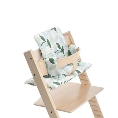 China Sustainable Baby Wooden Chair Wooden Baby Dining High Feeding Highchair With Seat Covers And Cushion for sale