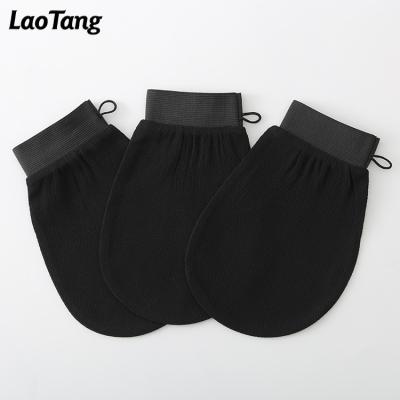 China EXFOLIATE Quick Delivery Black Exfolaiting Gloves Moroccan Hammam Bath Squishy Glove for sale