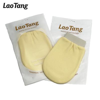 China EXFOLIATING Skin Friendly Simple Squishy Shower Bath Exfoliating Body Scrub Glove Remove Dead Skin Spa Bath Gloves for sale