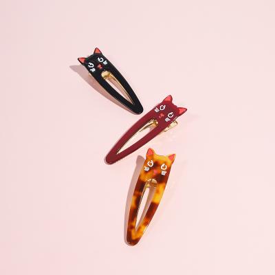 China 2020 new acetic acid accessary hair clips wholesale cat girls custom women fashion acrylic hair accessories for sale