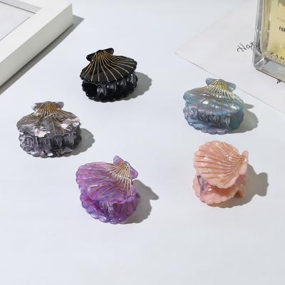 China Fashion Mini Acetate Hair Claw Ins Shell Hair Claw Clips New Simple Women's Hair To Korean Accessories for sale