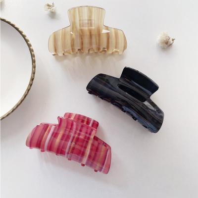 China Custom Korean Girls Hair Accessary Women Hair Clips Colorful Hair Accessories Acetic Acid Band Pattern Hair Claw Clips for sale