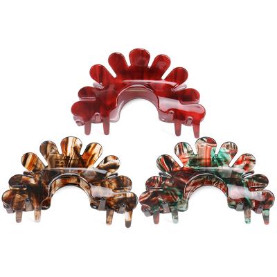 China Custom Fashion Logo Hair Claw Clips Make Designs Cellulose Acetate Cloud Hair Claw Clips For Women Hair for sale