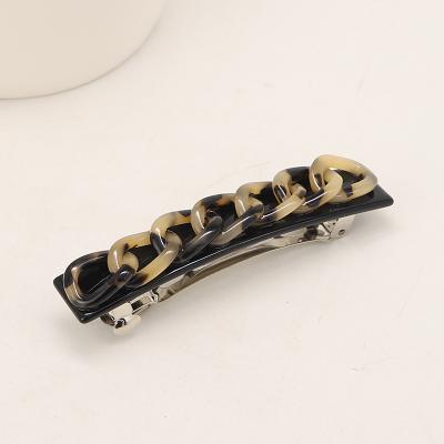 China Fashion Custom Women Barrette Chain Hair Clips Claw Lady Acetate Turtle Vintage Hair Clip Hair Clip Accessories for sale