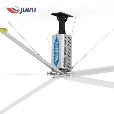 China Hotels JULAI RTS 6.1m/20ft Giant Industrial Energy Saving Ceiling HVLS Fan with Magnesium Alloy Blade for sale