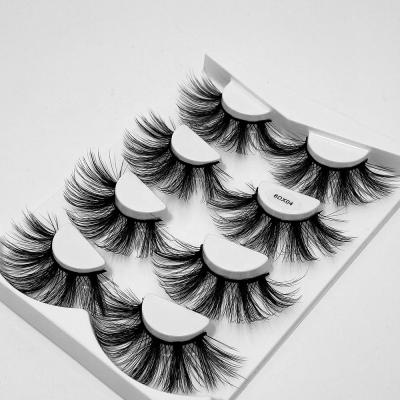 China Deeply 4 Pairs 3D False Long Multilayers 25MM Mink Eye Lashes Cruelty Free Fake Mink Eyelash Eyalash False Eyelashes Natural Thick for sale