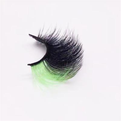 China Beautiful Thick Colored Fluffy 20 Mm Strip Color Full Eyelash End Lashes Fake Lash Vendors Colorful Mink Eyelashes For Girls for sale