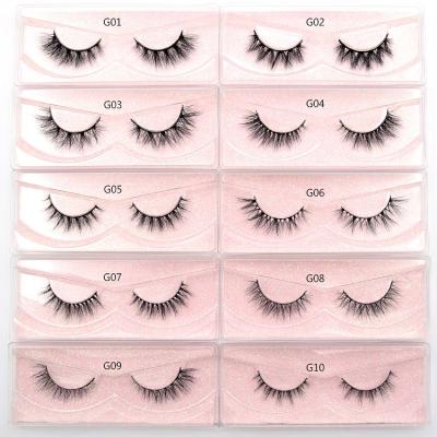 China Natural Vegan Long Lashes Handmade Mink Free Style Corner Eyes Half Type Lashes 3d Mink Wholesale Vendor False Eyelashes for sale